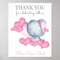 Elefantskjort baby shower presentbordsskylt för fl