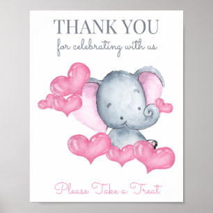 Elefantskjort baby shower presentbordsskylt för fl poster
