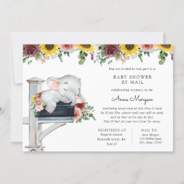 Elefantsolros och Ro Baby Shower per post Inbjudningar