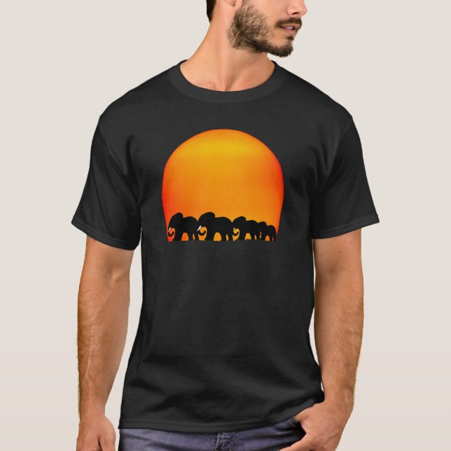 elefantsoluppgångt-skjorta tee shirt (Framsida)