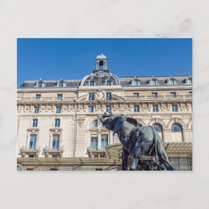 Elefantstaty utanför museum d'Orsay i Paris Vykort