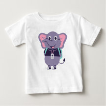 Elefanttryckt baby fin jersey t-shirt