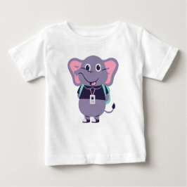 Elefanttryckt babyfin T-shirt i jersey