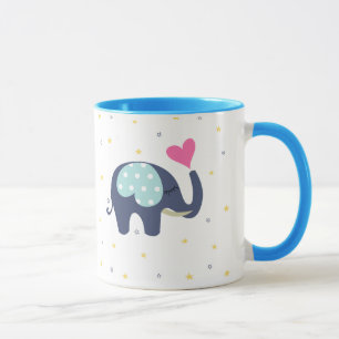 Elefanttryckt kaffe mugg