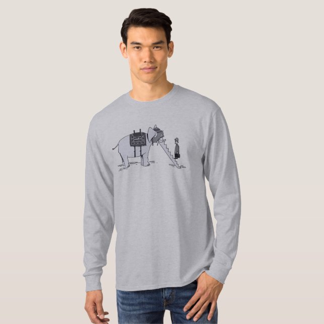Elefantuppgradering herr grå långärmad T-shirt (Hel framsida)