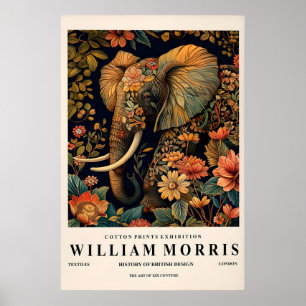 Elefantväggkonst, William Morris tryck, Mörk Poster