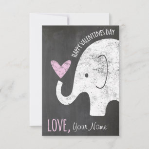 Elefantvalentines day lurar kortet för klassrum inbjudningar