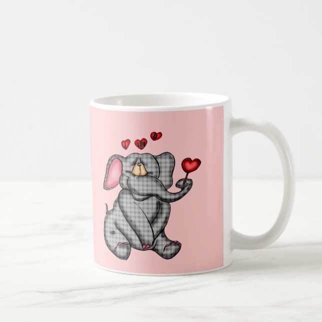 ElefantvalentinT-tröja och gåvor Kaffemugg (Höger)