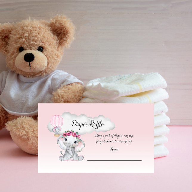 Elefantvarm Luftballong Babyblöja Lotteri Tilläggskort (Skapare uppladdad)