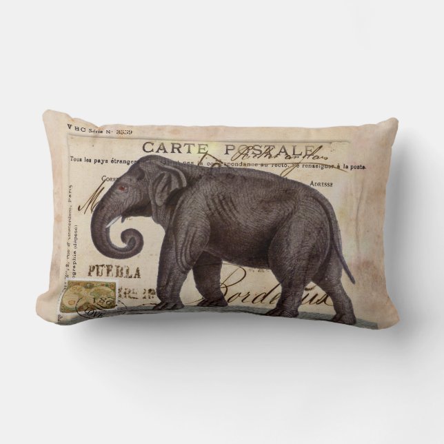 Elefantvintage kudder chic lumbarkudde (Framsida)