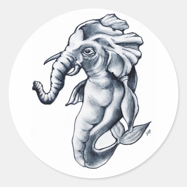 EleFishgerald030_copy Runt Klistermärke (Framsida)