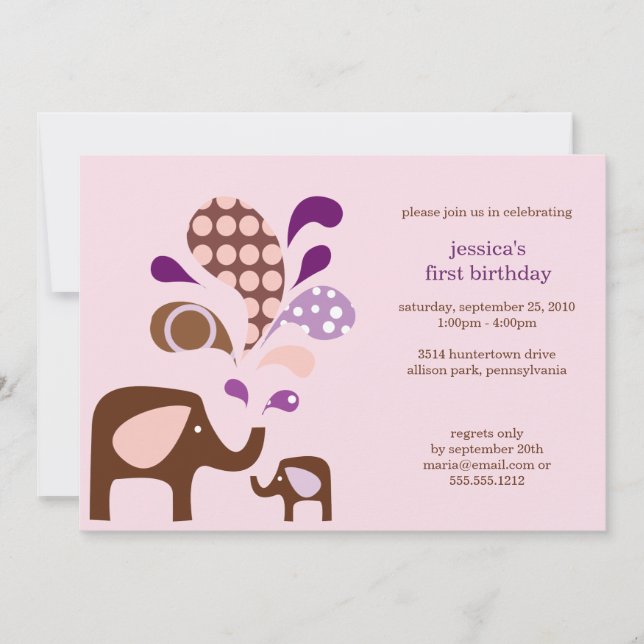 elefunfödelseår inbjudningar (Framsida)