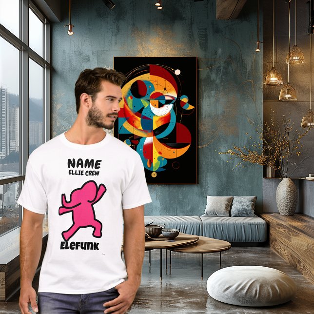Elefunk Rolig Elefant – Anpassad Besättningsdesign T Shirt (Skapare uppladdad)