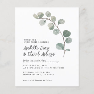 Elegan Bröllop eucalyptus, chic för inbjudan Flygblad
