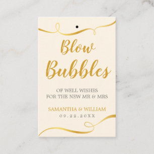 Elegan bubblar guld- bröllop beställnings- färg visitkort