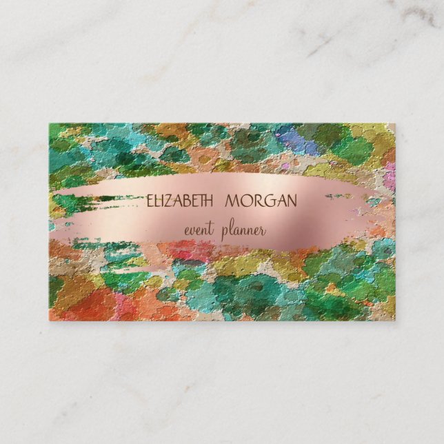 Elegan Modern Watercolor Stänk , penseldrag Visitkort (Framsida)