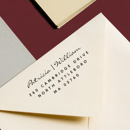 Elegan Script Two Namn Simple Returadress Stämpel