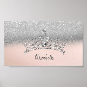 Elegan Trendig Silver Glitter Tiara Poster