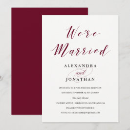 Elegan typografi | Marsala efterbröllopsceremoni Inbjudningar