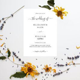 Elegance Black Calligraphy Script Minimal Bröllop Inbjudningar