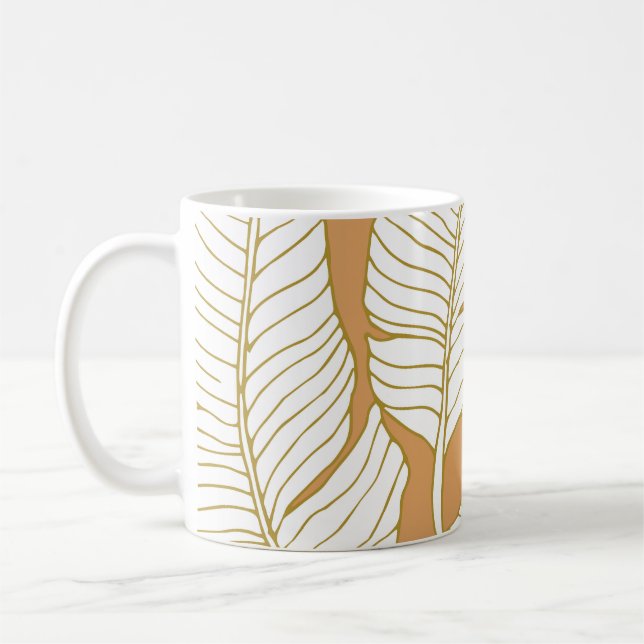Elegance Blommigt: Abstrakt Mönster Background. Kaffemugg (Vänster)