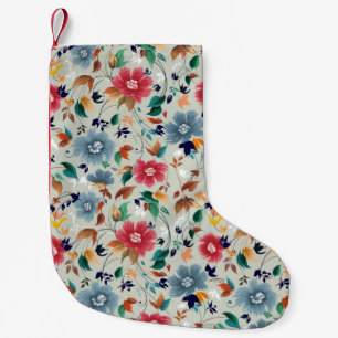 Elegance Blooms: Blommigtens Vintage - bakgrund Liten Julstrumpa