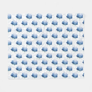 Elegance Blue Peony Botanical Wrapping Papper Fleecefilt