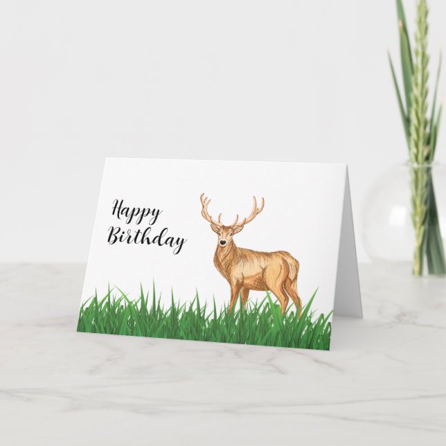 Elegance Buck Hjort Personlig Birthday Card Kort (Framsida)