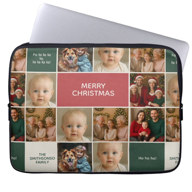 elegance christmas xmas funny fam holiday photo laptop fodral (Framsidan)