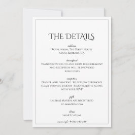 Elegance Classic-text baserad Information Inbjudningar