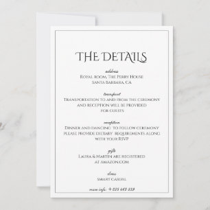 Elegance Classic-text baserad Information Inbjudningar