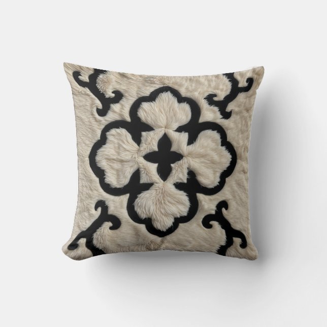 Elegance: Decorative Black and White Kilim Pillows Kudde (Framsida)