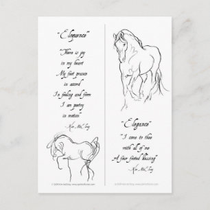 Elegance Eloquent Horse Bookmark Vykort