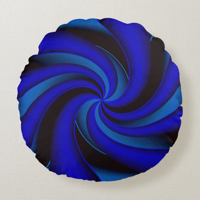 Elegance en bleu... rund kudde (Framsidan)