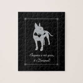 Elegance English Bull Terrier black tie art Pussel
