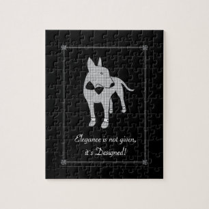 Elegance English Bull Terrier black tie art Pussel