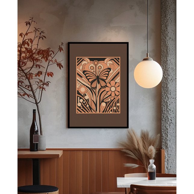 Elegance-flygning: en Art nouveau-fjäril Poster (Skapare uppladdad)