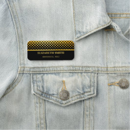 Elegance Golden Black namn bricka Namnbricka