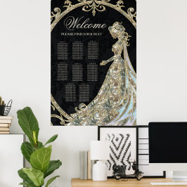 Elegance i guld och Black. Poster