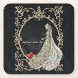 Elegance i guld och Black. Underlägg Papper Kvadrat