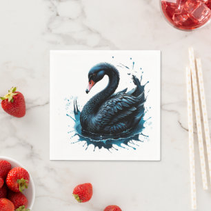 Elegance i rörelse, den svarta svan pappersservett