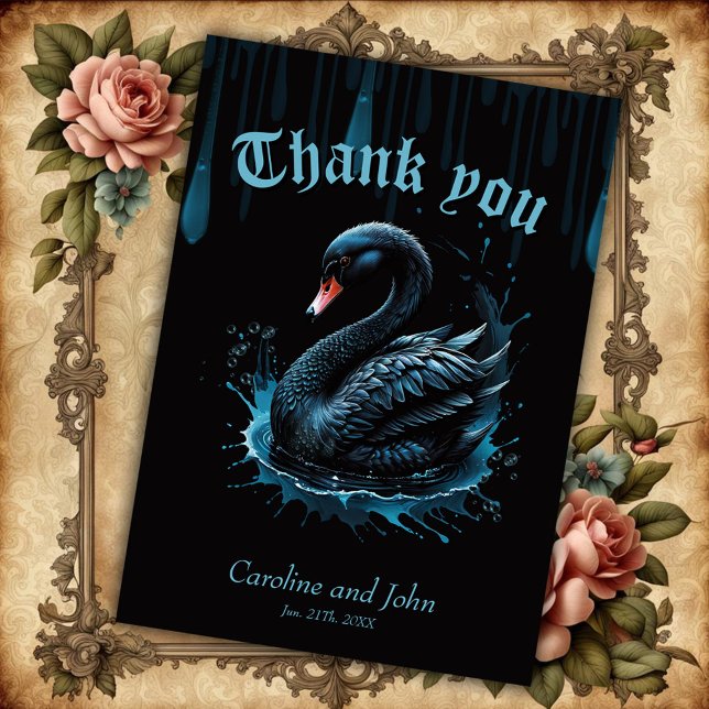 Elegance i rörelse, det svarta svan, tack kort (Skapare uppladdad)