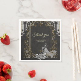 Elegance i silver och Black. Pappersservett