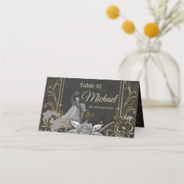 Elegance i silver och Black. Placeringskort