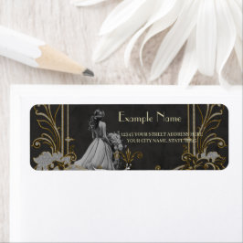 Elegance i silver och Black. Returadress Etikett