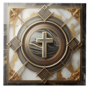 Elegance in Absolution Kor on Marble with Gilded Kakelplatta