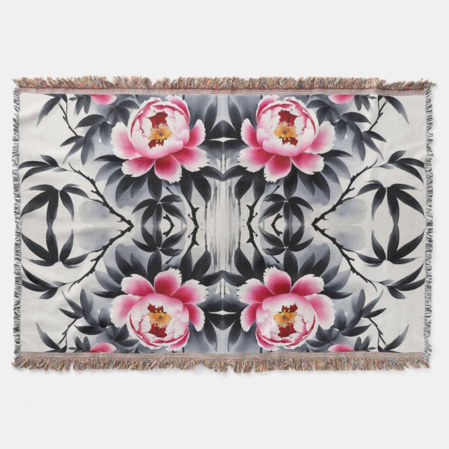 Elegance in Bloom: Floral Harmony printed Filt (Framsidan)