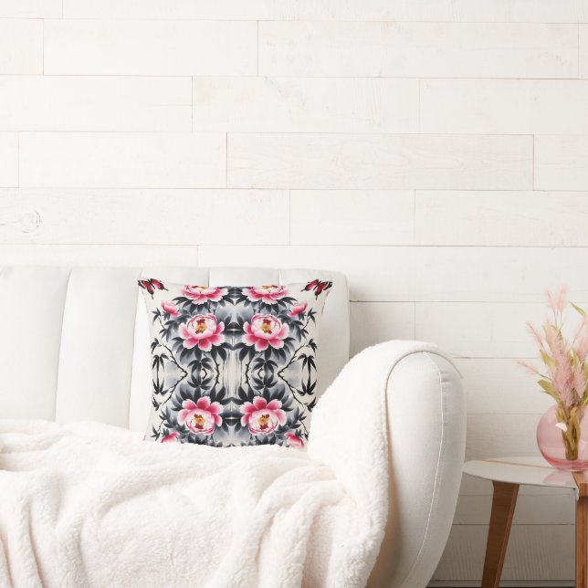 Elegance in Bloom: Floral Harmony printed Kudde (Soffa)
