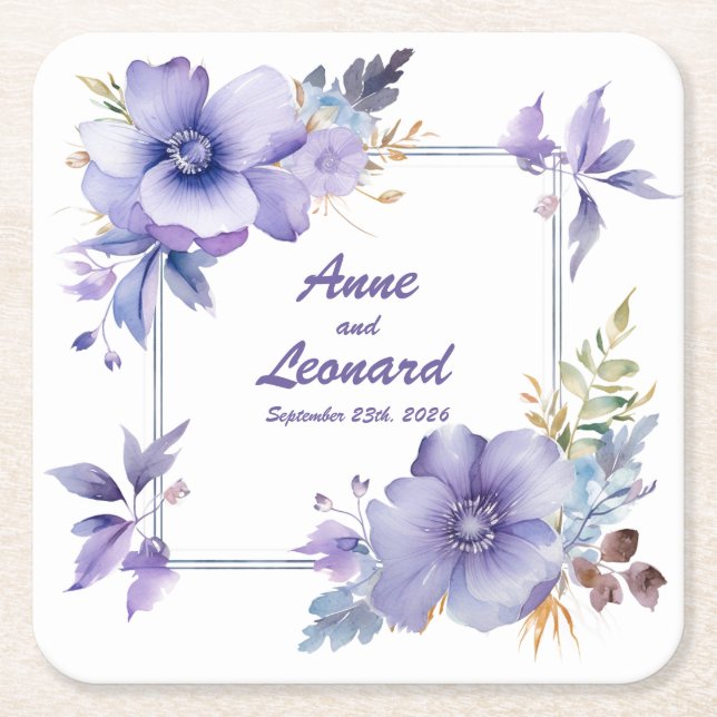 Elegance in Bloom: Personlig Bröllop Underlägg (Framsidan)