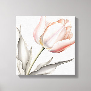 Elegance in Bloom: Rosa Tulip with Löv Canvastryck